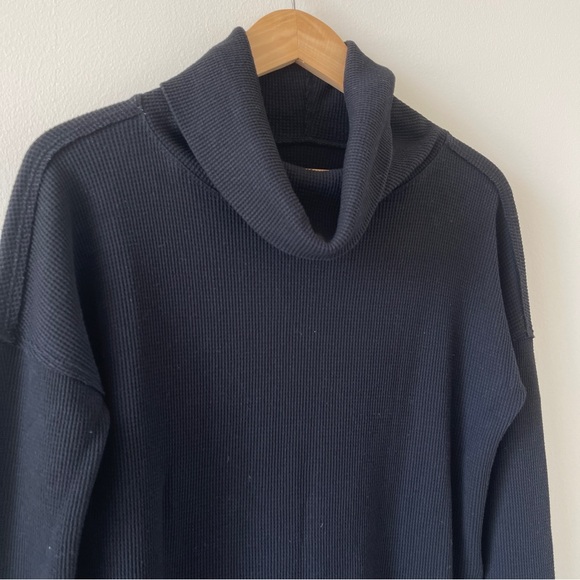 ANTHROPOLOGIE Maeve Ainsley Cowl Neck Waffle Knit Long Sleeve Thermal Top - Picture 2 of 10